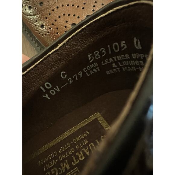 STUART MCGUIRE Ortho Vent Spring Step Leather Lace Wingtip Dress Shoes - Picture 12 of 13